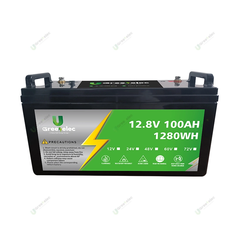 U-Greenelec Lead-Acid Replacement 12.8V 100ah 200ah Lithium Battery Golf Cart RV Energy Storage Battery